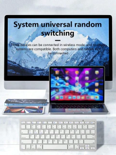 10 polegadas slim teclado sem fio, recarregável, silencioso, tablet, laptop, ipad, mini