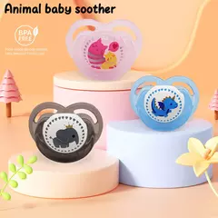Chupeta Impresso dos desenhos animados com capa protetora contra poeira, silicone macio, dê uma mãe como senso de segurança para bebês, bonito, 0 a 3 anos de idade - loja online