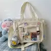 Bolsa Crossbody de Nylon Transparente para Mulheres Bolsa de Ombro Bolsa JK Meninas Japonesas do Ensino Médio, Bolsa de Livro Transparente, Segundo Elemento