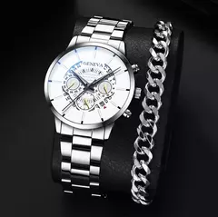 Imagem do Quartzo em aço inoxidável masculino Relógio de pulso, Relógio de luxo, Calendário, Relógios de negócios, Relógio, Moda, Novo, Quente
