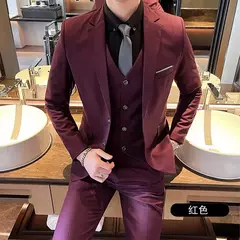 Terno de escritório formal masculino, terno fino casual masculino, vestido de noiva, moda boutique, monocromático, colete noivo, noivo