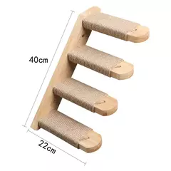 Estrutura de escalada para gatos montada na parede, 50cm, escada de escalada para gatos, rede, atividade, sisal, poste de garra para gatos, pedal interno, casa para gatos - Wolf Magazine