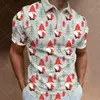 3D Natal Imprimir Polo T-shirts para homens, camisas soltas de grandes dimensões, Street Designer, mangas curtas, roupas simples, alta qualidade