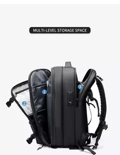 Mochila de viagem de compressão a vácuo de grande capacidade para homens, 17 "mochila laptop, mochila expandida na internet