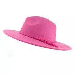 Imagem do Chapéu Fedora de camurça para homens e mulheres, chapéu de feltro, Fedora clássico, chapéu de igreja, jazz, outono, inverno, 9,5 cm