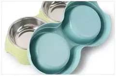 Tigelas duplas para animais de estimação, alimentador de água para comida de cachorro, aço inoxidável, prato para beber, gato, filhote de cachorro, suprimentos de alimentação, acessórios para cães pequenos - loja online