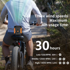 Ventilador de cintura 5000mah recarregável portátil bladeless ar condicionado ventilador esporte ao ar livre clipe de cintura ventilador com banco de potência lanterna