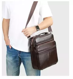Westal Mensageiro de Couro Genuíno Bag, Laptop sacos para documentos, saco de negócios, Bolsas de ombro masculinas, 13 ", 6173 - Wolf Magazine