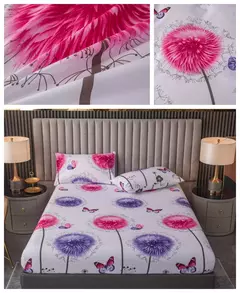 Impresso Lixar Equipado Folha e Fronhas Set, Elástico, Em torno da Capa de Colchão, Capa de Cama King Size, 100% Poliéster - Wolf Magazine
