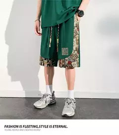Shorts de homens bordados, roupa masculina, roupa de praia, basquetebol, corrida, calça casual de verão, tamanho grande, novo, 2024 - loja online