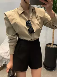 Blusas soltas de mangas compridas femininas, camisa chique, tops elegantes de rua, blusas de escritório OL, novas, outono, 2023 - comprar online