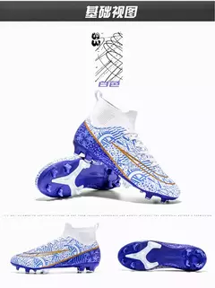 Botas longas de futebol para homens, grama infantil, TF, FG Training Soccer Shoes, tênis esportivos profissionais, tênis de futebol ao ar livre - comprar online
