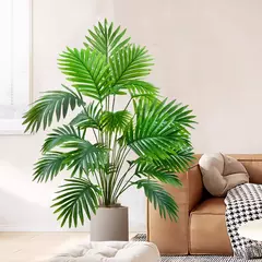 Palmeira artificial para decoração de jardim doméstico, planta falsa, plástico verde, ramos de folhas de palmeira, decoração tropical, 68-125cm, 50,2 pol - loja online