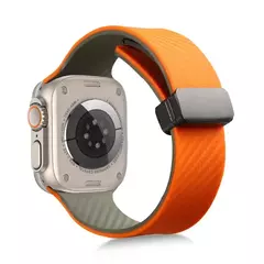 Pulseira de fibra de carbono para Apple Watch, Ultra 2 bandas, pulseira magnética de silicone, 49mm, 44mm, 45mm, 41mm, 40mm, iWatch Series 9, 8, 7, 6, SE, 5, 4 na internet