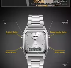 Skmei-homens relógios de pulso 1220, casual, digital, dual time, esportes, cronógrafo, à prova d'água, quartzo, 3bar - comprar online