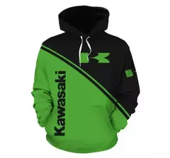 Imagem do Moletom de equipe de motocicleta Kawasaki para homens e mulheres, moletom com zíper, jaquetas casuais, casaco infantil, primavera, outono, 2024