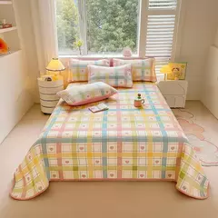 Novo 2 pessoas capa de cama meninas grade colcha capas de cama de casal venda quente algodão lavado 2025 verão colchas e cobertores cobertor na internet