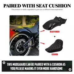 Imagem do Almofada do assento solo do motorista da motocicleta traseiro fender paralama capa com luz led para harley softail breakout fat boy fxdr 2018-2023