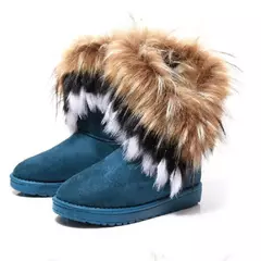 Bota de camurça plataforma feminina, bota casual, botas de neve de algodão luxuoso, nova moda, tendência, inverno na internet