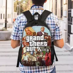 Jogo de aventura Grand Theft Auto Mochila de Viagem para Homens e Mulheres, Mochila Escolar para Laptop, Mochila Estudantil Universitária GTA - Wolf Magazine