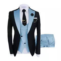 Ternos masculinos 3 peças sob medida melhor homem noivo casamento smoking fino ajuste jacquard duas cores blazer jaqueta colete calças smoking roupas na internet