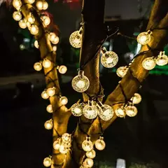 Solar Crystal Ball Fairy String Lights, decoração de Natal impermeável, guirlanda de acampamento ao ar livre, festa de jardim, 5m, 20L, 1Pc - Wolf Magazine