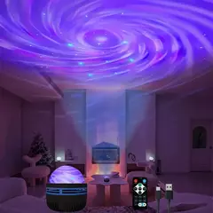 LED Starry Galaxy Luz Projetor, RGB Inteligente Controle Remoto, Estrela Aurora Lâmpada, USB Alimentado, Auto Rotação, Decoração Quarto Home, KTV - comprar online