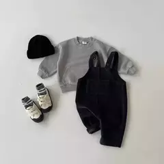 Romper Suspender de veludo infantil, macacão monocromático para bebês meninos e meninas, roupas infantis, outono e inverno na internet