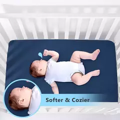 Imagem do Ultra Macio Portátil Mini-Berço Lençóis Set para Bebés Meninas e Meninos, Respirável Leve Playpen, Tampa Pad, Lençóis Playpen, Conjunto de 2