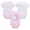 Algodão das meninas do bebê Bodysuit de manga curta, recém-nascido Vestuário, Criança, 0-12 meses, 3 6 Pcs por lote