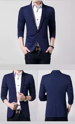 Imagem do Blazers casuais de peito único masculino, jaqueta justa, escritório comercial e social, marca de moda, primavera e outono, 5XL