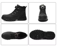 Botas de segurança impermeáveis para homens, Botas de trabalho em aço indestrutível, Anti-Smash, Resistente a facadas, Sapatos de motociclista - comprar online