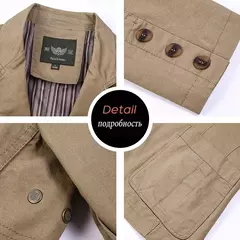 Primavera e Outono Novos Homens Retro Cor Sólida Terno de Negócios Largo Solto Três-breasted Terno Multi-bolso Ocasional Regular Jacket Coat - comprar online
