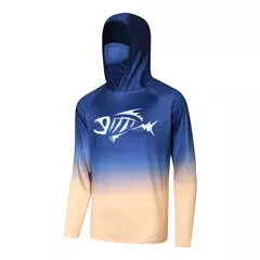 Pesca com capuz com máscara masculina, moletom manga comprida, proteção UV, umidade wicking, roupas de pesca - loja online