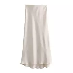Willshela-Saia Midi Sólida Plissada Feminina, Vintage, Elástico Médio na Cintura, Saias Chiques Femininas, Moda Feminina - comprar online