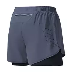 Calção de corrida de camada dupla de secagem rápida masculina, fitness, preto, esporte, treino, musculação, calça curta, novo na internet