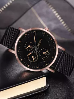 Relógio de quartzo casual masculino, malha de aço, relógios de pulso, relógio masculino, nova moda na internet