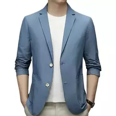 Blazers de negócios monocromáticos masculinos, blazers slim fit, botões duplos, lapela, mangas 3/4, terno de deslocamento, casaco do noivo na internet