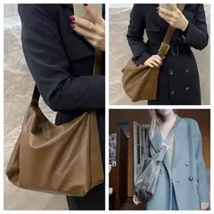 Bolsa Boston de couro PU para mulheres, bolsa de ombro de grande capacidade, bolsas crossbody, design de travesseiro vintage, casual