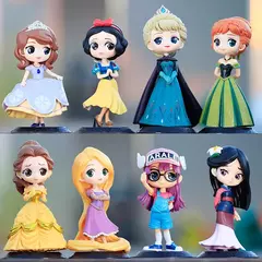 14-16cm princesa q posket neve branca sereia cinderela belle mulan jasmim tinkerbell aurora pvc ação figuretoy crianças presentes