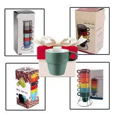 Jogo Xícaras De Café Porcelana 50 ml Com 6 peças e Suporte na internet