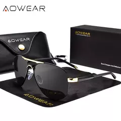 AOWEAR-Masculino HD Aviation Óculos De Sol, Polarizados Óculos De Sol Espelho, Condução Piloto Óculos De Sol - comprar online