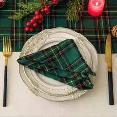 Imagem do Classic Scottish Tartan Plaid Cloth Guardanapos, casa, hotel, decoração de mesa de jantar, Natal, 40x40cm, 4pcs por conjunto, 2023