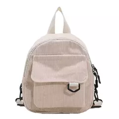 Imagem do Mini mochila feminina, mochila escolar de veludo simples pequena, grande capacidade, mochila feminina durável, monocromática, casual, viajando, moda