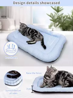 Respirável Pet Cooling Mat, espuma de memória, lavável, antiderrapante, cama para gato e cão, todas as estações - Wolf Magazine