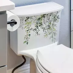 1PCS Plantas Verdes Flores Adesivo De Parede Banheiro WC Decalques Sala de estar Gabinete Casa Decoração Auto-adesivo Mural - comprar online