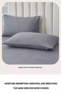 Conjunto de cama sólido 3/4 peças, lençol à prova d'água, lençol e fronhas macias, queen, kidng, completo, tamanho duplo, branco e cinza na internet