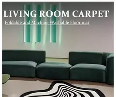 Tapete Irregular Lavável à Máquina, Tapete Moderno, Tapete, Capacho de Entrada, Tapetes, Preto e Branco, Decoração para Casa, Sala, Quarto - Wolf Magazine