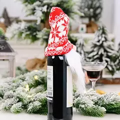Papai Noel Natal garrafa de vinho tampa, ornamento do chapéu, decoração da festa para casa, ano novo, 1 conjunto na internet