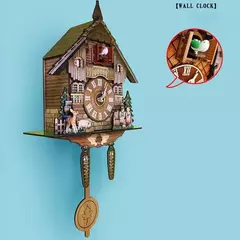 Moda grande relógio de cuco de madeira artesanal parede cuco despertador tradicional relógio de madeira sala estar casa relógios de parede para decoração na internet